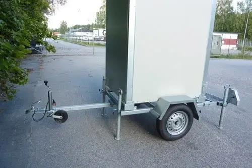 TVOGN 1 Mobil toalettvogn med hjulunderstell 1630 mm bredde 2900 mm høyde
