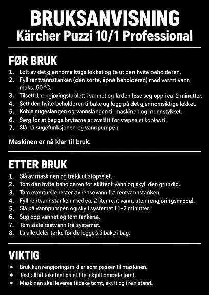 Kärcher Puzzi 10/1 Professional – Kraftig tepperenser, sofa- og bilrens, bilde 4 av 4