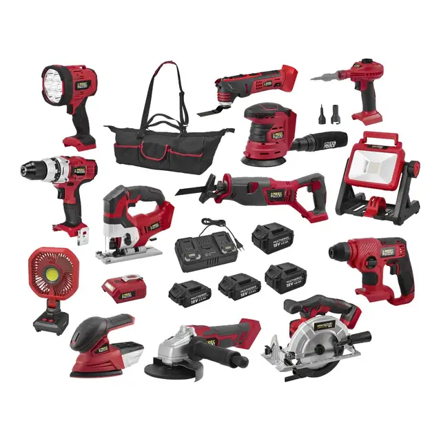 Megapakke med 20 deler fra Meec Tools Multiseries 18 V-serien