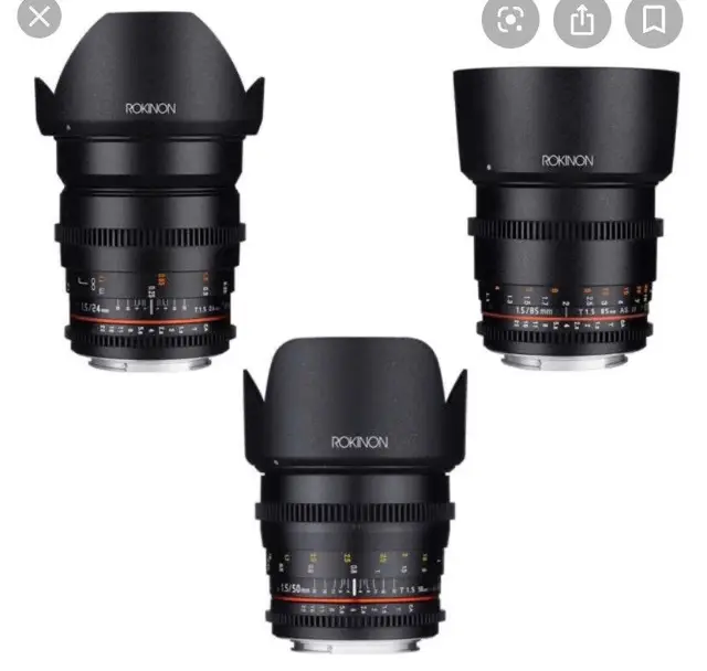 Rokinon 24, 35, 50 & 85mm T1.5 optikk til leie i Oslo (generelt)