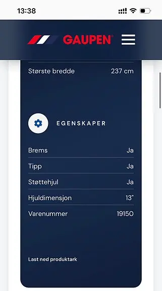 Bilhenger / Biltransporthenger. Bred, tipp, vinsj (Selvbetjening), bilde 5 av 5