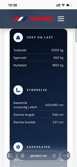 Bilhenger / Biltransporthenger. Bred, tipp, vinsj (Selvbetjening), bilde 4 av 5