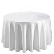 Runde duker i hvit polyester 260cm til leie i Søndre Nordstrand