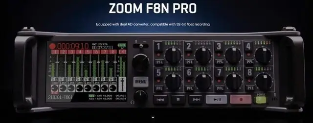 32-bit Float ZOOM F8n Pro 8 tracks Multitrack Recorder