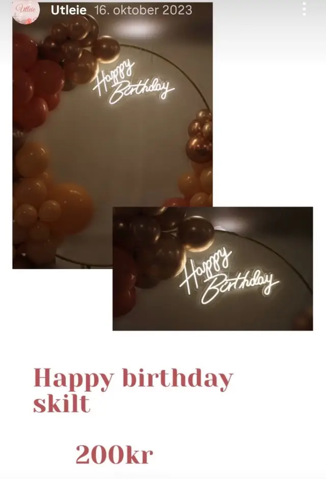 Happy birthday skilt