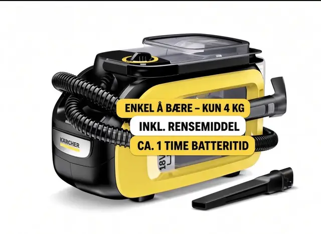 Kärcher tepperenser med lang batteritid til leie i Gamle Oslo