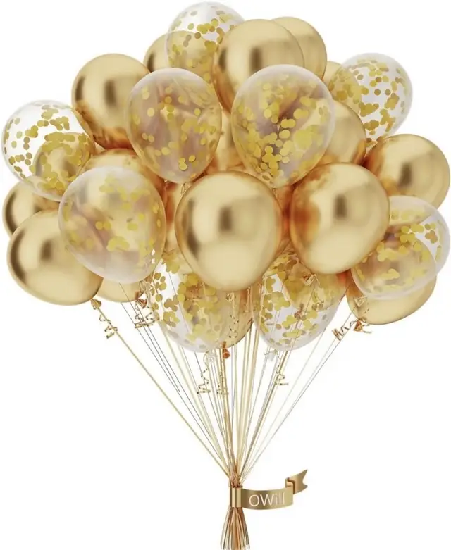 Gull og sølv ballonger
