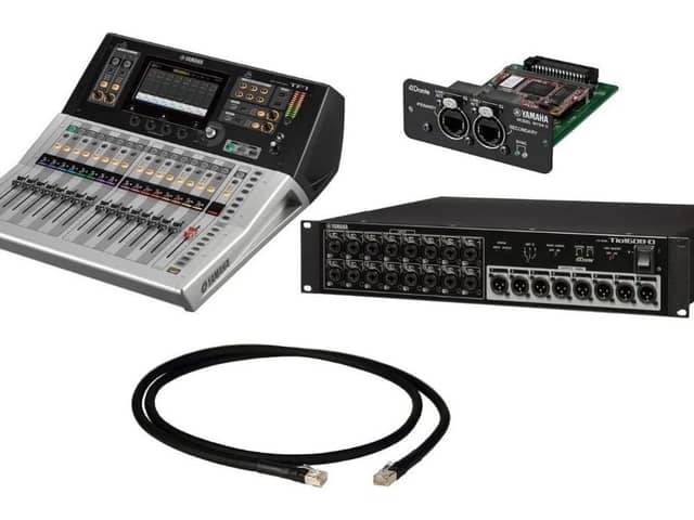 PA Yamaha TF1 & 1 stk. Tio1608 Stage box
