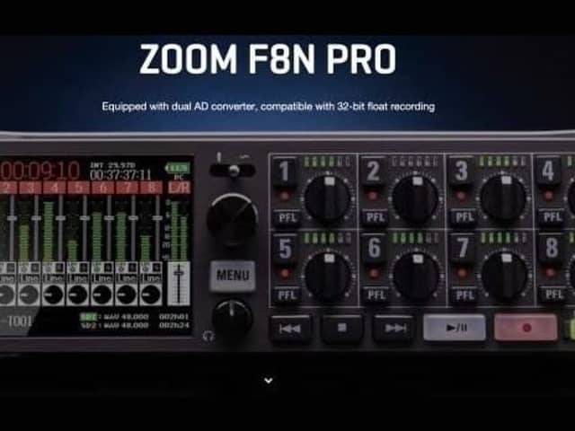 32-bit Float ZOOM F8n Pro 8 tracks Multitrack Recorder