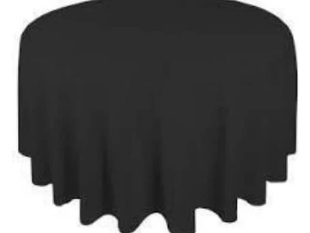 Runde duker i sort polyester 220cm